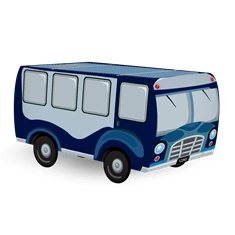 Large Plain Bus Shape Box | Pack of 10 | 4 Colors | Great for Gifting-Blue